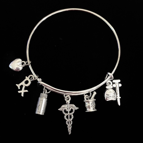 Pharmacist Bracelet Pharmacy Charms May Be Personalized - Picture 1 of 8